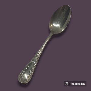 Oneida Silver Raymond Straight Handled Baby Spoon-1898-Silverplate-Scrolls